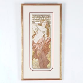 Alphonse Mucha, Documents Decoratifs, Plate 13, Color Lithograph, Signed