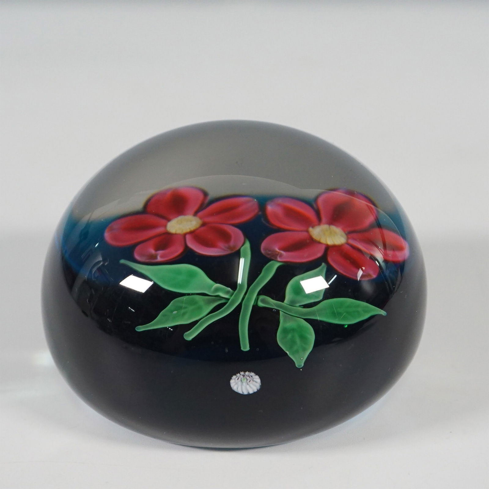 Baccarat Art Glass Paperweight With Pink Flowers (1 of 3)