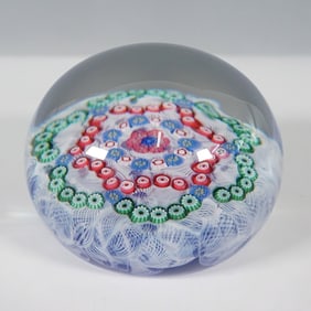 Baccarat Millefiori Paperweight With Lace Cushion