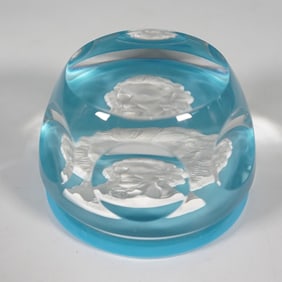 Baccarat Sulphide Paperweight Featuring Thomas Paine