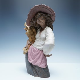 Lladro Spring Shepherdess Gres Porcelain Sculpture