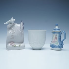 3pc Lladro Porcelain Decorative Set