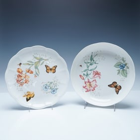 2pc Lenox Butterfly Meadow Monarch Porcelain Plates