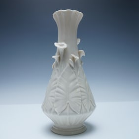 Belleek Porcelain Floral Embossed Vase