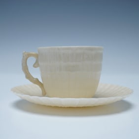 2pc Belleek Demitasse Cup and Saucer Set, Limpet