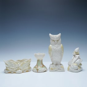 4pc Belleek Assorted Porcelain Pieces