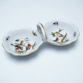 Herend Twin Salt Cellars with Handle, Rothschild Bird (1 of 4)