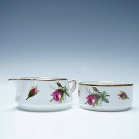 Pair Hammersley Sugar Bowl and Creamer, Grandmother's Rose