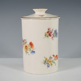 Crown Devon Porcelain Lidded Canister with Floral Motif