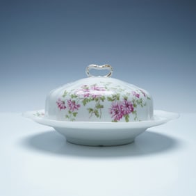 Charles Ahrenfeldt Limoges Porcelain Floral Butter Dish