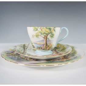 3pc Shelley England Woodland Trio ? Cup, Saucer, and Plate