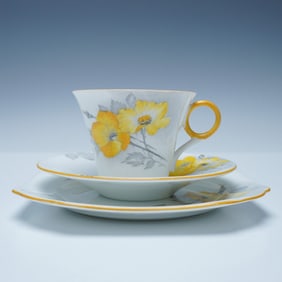 3pc Shelley Trio Tea Set, Dog Roses Yellow