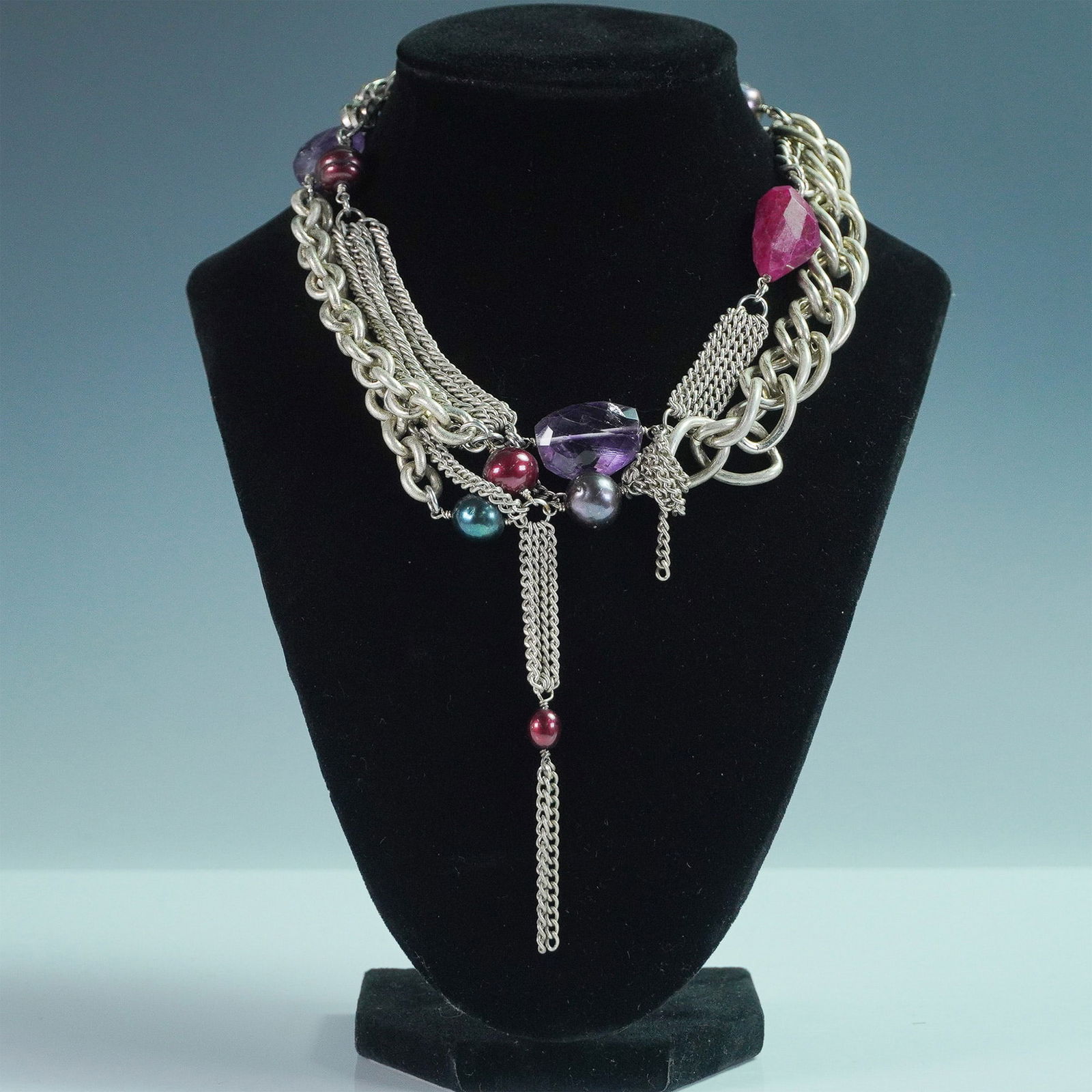 Connie Bates Multi-Chain Choker with Gemstone Accents (1 of 5)