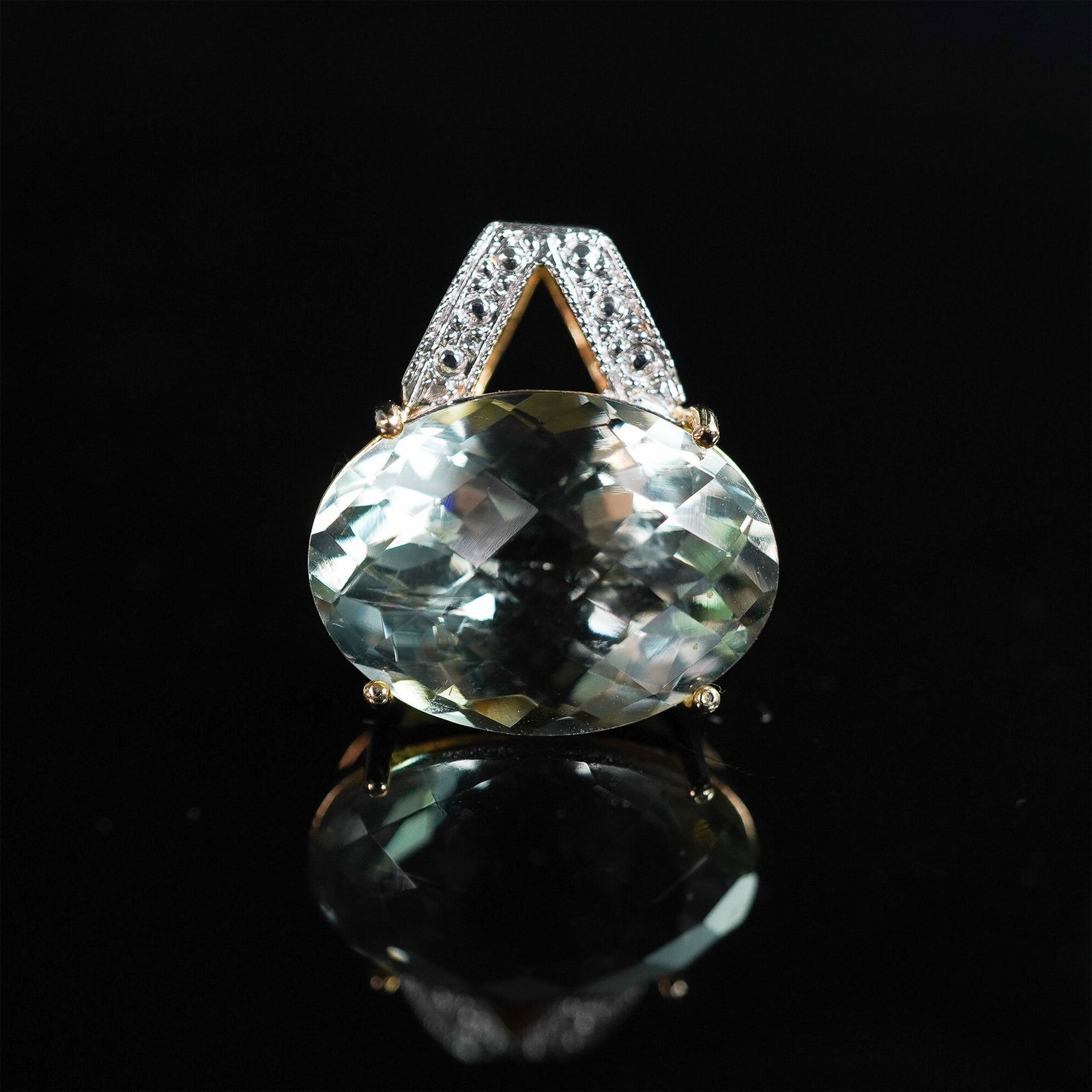 14K Gold Green Amethyst Pendant (1 of 6)