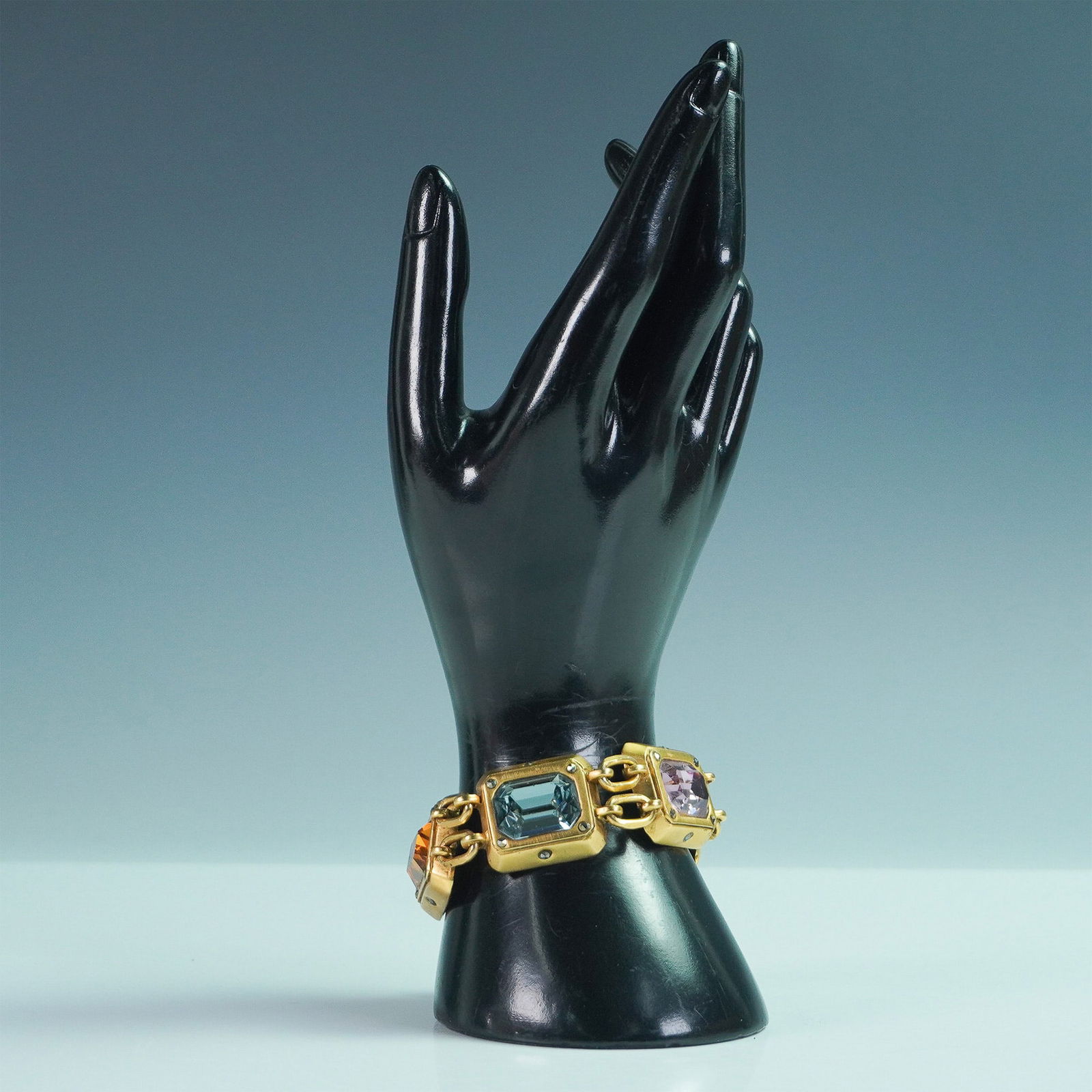 Connie Bates Gold-Tone Gemstone-Link Bracelet, 8"L (1 of 6)