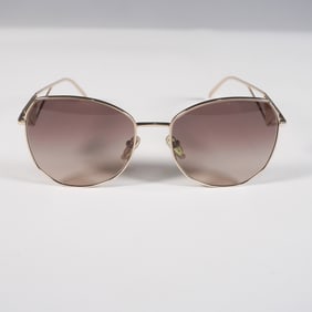 Prada Milano Geometric Sunglasses with Gold Metal Frame