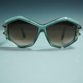 Cazal Geometric Green and Gold Sunglasses