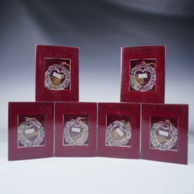 6pc Marquis by Waterford 2012 Our First Christmas Ornaments