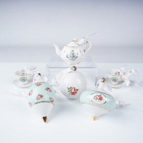 Royal Albert Miniature Tea Set and Bauble Ornaments