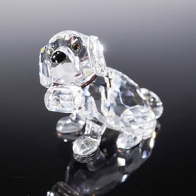 Swarovski Crystal Figurine, St. Bernard Puppy