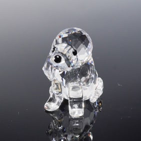 Swarovski Crystal Figurine, Sitting Beagle Puppy