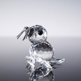Swarovski Crystal Figurine, Mini Seal V3 Black Whiskers