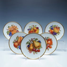 6pc Mitterteich Bavaria Fruit Motif Plates
