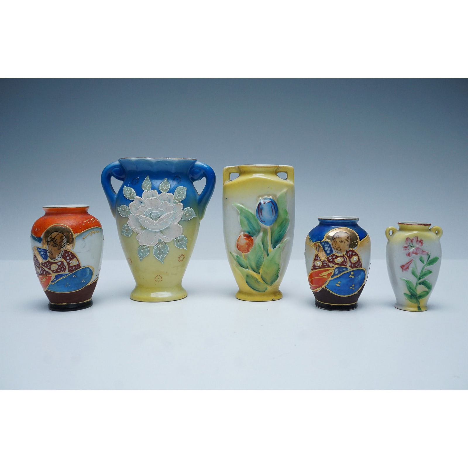 5pc Occupied Japan and Japan Hand-Painted Porcelain Vases Collection (1 of 6)