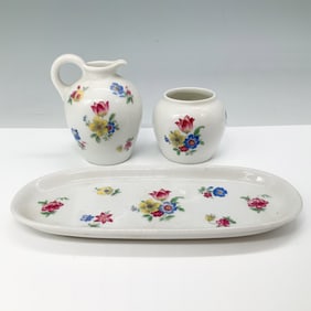 3pc Thomas Germany Floral Porcelain Set