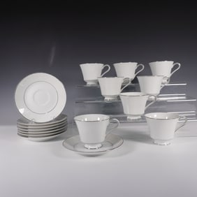 16pc Crown Empire Fine China Cups and Saucers, Princess