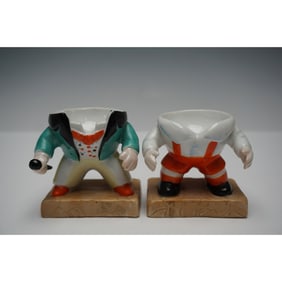 Pair of Ardalt Porcelain Figural Headless Egg Cups