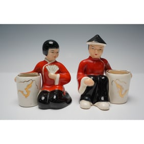 Pair of Moriyama, Occupied Japan, Figural Toothpick Holders