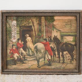 English Hunt Scene with Thermometer
