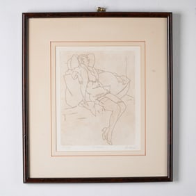 Original Etching on Paper, Meditation, Signed