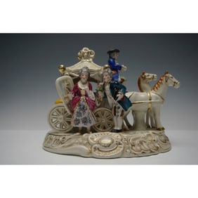 Occupied Japan Hand-Painted Porcelain Carriage Figurine