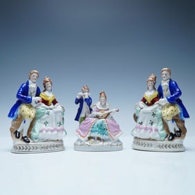 3pc Maruyama Porcelain Figurine Grouping