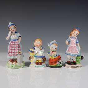 4pc Porcelain Occupied Japan Figurines, Country Life & Nursery Themes