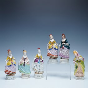 6pc Occupied Japan Porcelain Figurines