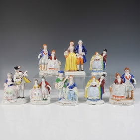 8pc Occupied Japan Victorian Style Porcelain Figurines