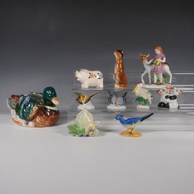10pc Assortment of Occupied Japan Ceramic Figurines