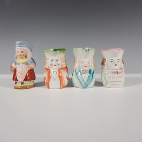 4pc Vintage Japanese Novelty Miniature Character Jugs