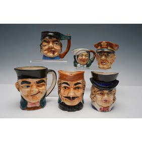 6pc Vintage Made in Japan Figural Character Jugs & Mugs