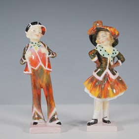 2pc Royal Doulton Pearly Boy and Pearly Girl Figurines HN2035 & HN2036