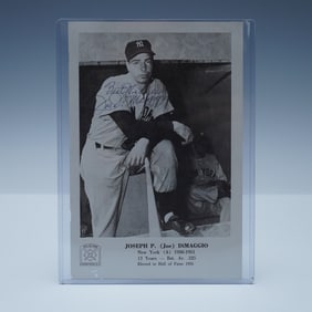 Joe DiMaggio Signed Hall of Fame Tribute Print