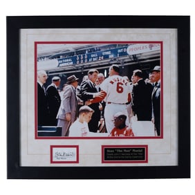 Stan Musial Photograph with JFK, 1962 All-Star Game Ceremony, Signed