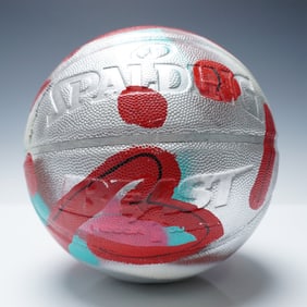 Romero Britto (Brazilian, b. 1963) Autographed Basketball