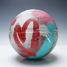 Romero Britto (Brazilian, b. 1963) Autographed Basketball