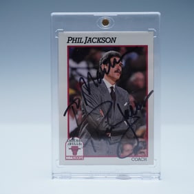 1991 NBA Hoops Phil Jackson Autographed Basketball Card