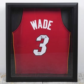 Dwyane Wade Miami Heat Jersey Display, Signed