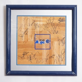 Orlando Magic Signed Court Floor Piece, Early 1990s, COA